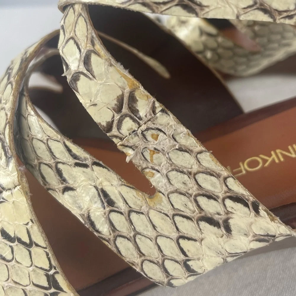 Rebecca Minkoff Strappy Leather Wedge‎ Sandal in Snakeskin Size 6.5